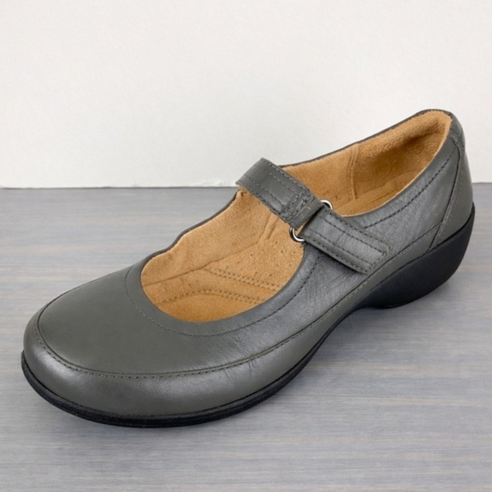 Naturalizer Jessamy Mary Jane Comfort Shoes Women 9.5 Gray Leather Grandmacore